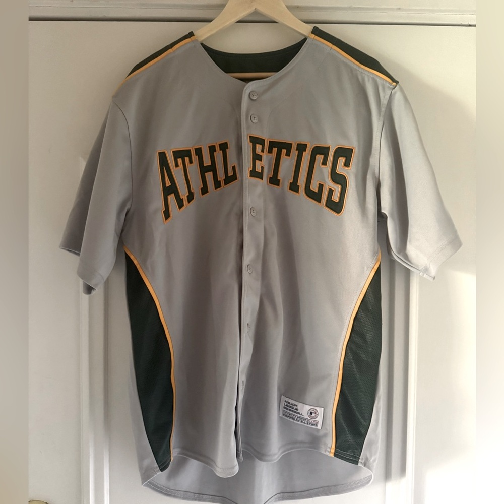 Oakland Athletics (A’s) Gray and Green Jersey